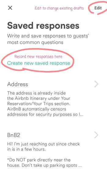 free airbnb responses template