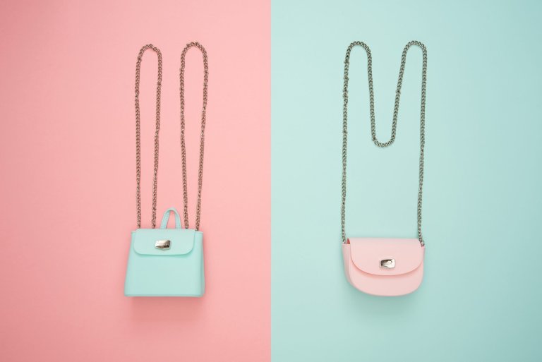 purses colors blue pink